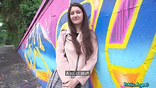 Public Sex for Quick Cash - Student With Appetite For Cock for Few Euro Banknotes - Alisa Horakova