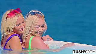 2 Classically Trained Blonde Ass Fucking Whores Go To Work Mff