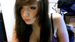 Redhead Webcam Girl Shows Off Her Tattooed Feet and Tits