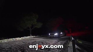 Halloween Cosplay: Skinny Vampire Fucks Busty Blonde Stella Cardo in Car Sex