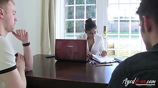 AgedLovE, Threesome Hard Rough Sex with Sam Bourne