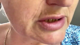 Stepmom Plays with Her Smelly Pussy at the Back of the Bus, Then Sniffs and Sucks Her Stinky Fingers!