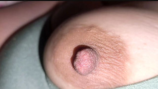 Sleepy Step Sister Under Blanket - Big Tits & Pink Nipples Close Up Voyeur