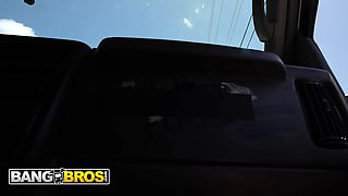Bangbros - Amiee Cambridge boards the bang bus and takes a horny cock rail and a filthy facial cumshot