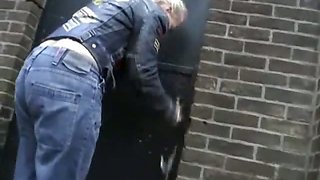 Surprise gloryhole fuck