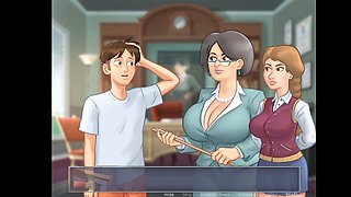 Summertime saga part two - big saggy breasts turn him on