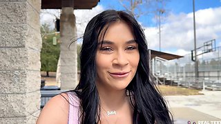 Beautiful brunette gets a facial from Donnie Rock