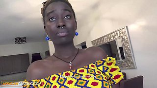 Big Tits & Ass Dark Skin Ebony Rides Big White Cock POV Reverse Cowgirl