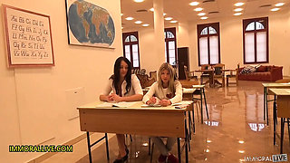 Professor fucks pretty student to save her from college bully