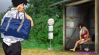 Hentai - I had to fuck her in the bus station