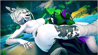 Feral Furry Wolf Breeds His Bunny Girl Pet ! Vrchat Furry Erp - Pet.bunny And Car Toon