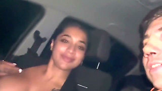 My Busty Wife Gets Horny in the Car and Gives Me a Blowjob While I'm Driving - Yasmina Khan