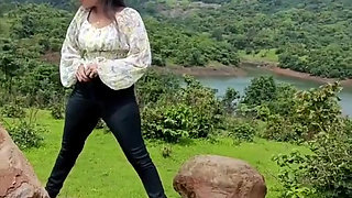 Latest outdoor exposed and tease video