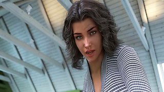 Hentai anime, futanari sex, eye contact blowjob