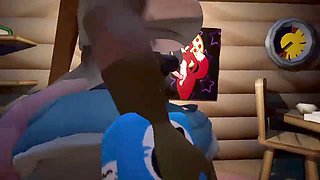 Surviving the night and getting pounded in the woods by a futanari in a haunted setting