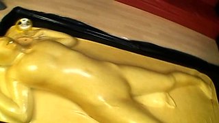 two women fetish latex asslicking and anal mff