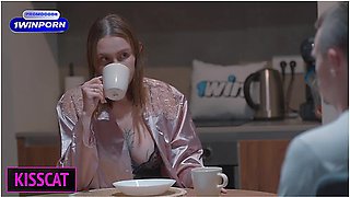 Step Son Touches Step Moms Tits In Shared Bed And She Fucks Him Cowgirl The Next Day With Kiss Cat