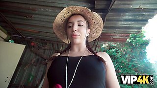 Pigtailed Girlfriend Cheats With Daddy Outside