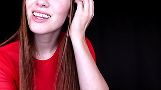 Cute amateur brunette naughty in solo jerking show on camera