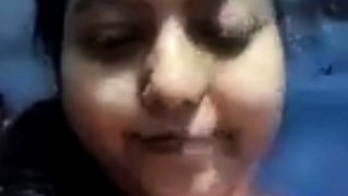 A Fat indian girl watching bf cock jerking on webcam