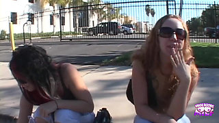 Isis Ray and Leighlani Red Gladly Accept to Film the Interracial Blowbang and Happily Strip