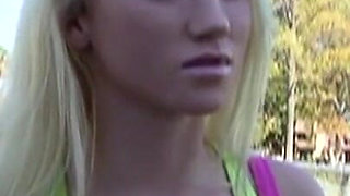 Big boobed babe gets huge load over her face,neck and boobs