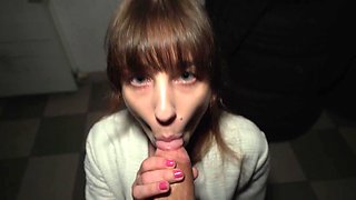 Amateur girl Luna Dark sucks and rides thick throbbing cock in POV
