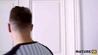 Mature4k. blonda mature has cunt packed with mans cock instead of paying