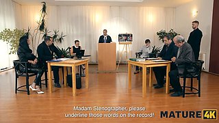 MILF with long hair sucks young stud and her hubby secretly catches them in the act