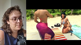 Girl with glasses, futa, visual novel game