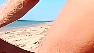 Stranger Jerking off to Me on the Beach