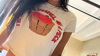 Stacked brunette goes solo toys and masturbation