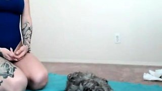 Sara X Mills Blue Leotard Workout Video