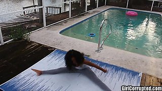 Hot Black Titty Ivy Excersize Nude on Filthy Dirty D Deck!