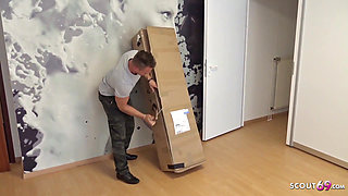 German big boobs MILF Sandra Sturm caught friend with sexdoll and join in threesome