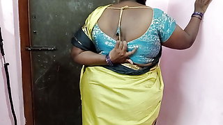 desi tamil beautiful wife saree changing video