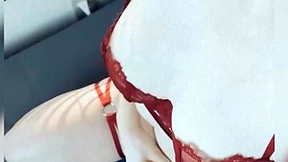 Redhead Babe Lingerie Finger Fucks Tight Pussy