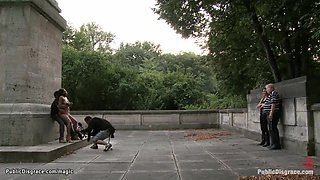 Big-Breasted Spanish babe fornicateed in public
