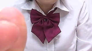 Over-the-knee Boots. Sweaty Pantyhose Worn as Spit-drenched Gloves. Arisu Otsu in School Uniform. POV Foot Fetish JOI