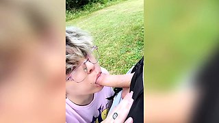 Amateur milf car outdoor handjob