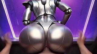Hot Anal Pounding with Sex Robot for Science - Cum Inside Her Big Ass