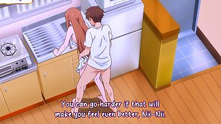 Anime beauty takes hard cock before breakfast in her kitchen