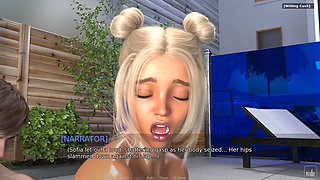 According to Sofia: Horny Guy Stretches His Best Friend's Girlfriend Asshole in the Pool He Is Trying to Loose the Hole a Bit