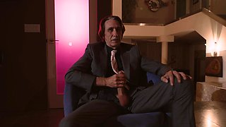 Skinny bitch Nella Jones rides a big cock of lucky Steve Holmes