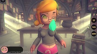 Gaming and getting messy with a creampie in 3D animated hentai