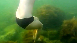 I Was Fishing Underwater but Instead of Fish Met Sexy Girl Who Flashed Me Her Hairy Pussy