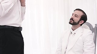 Fetish video with a shy mormon boy and the DILF elder