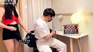 Shy and cute japanese teen gives a perfect handjob