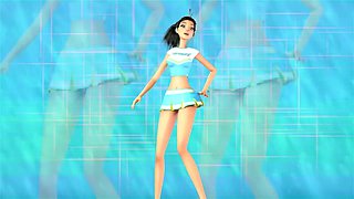 3DGSPOT - Good-sized Breasts Rock hard Tribbing During Grappling Struggle! ANIMATED BANG-OUT!
