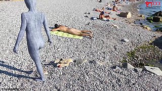 Flexi Zentai On The Beach - Watch4Fetish